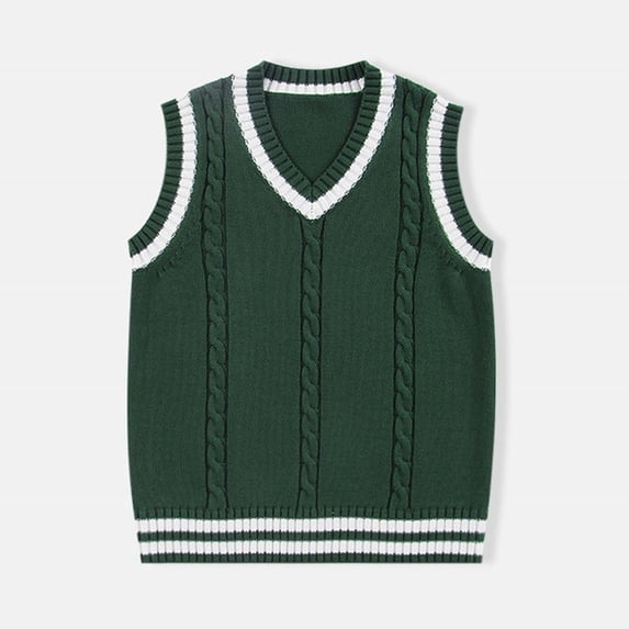 Kids Boys Girls V Neck Vest Sweater Sleeveless Warm Knitted Pullover Knitwear Tops Size 12-18 Months