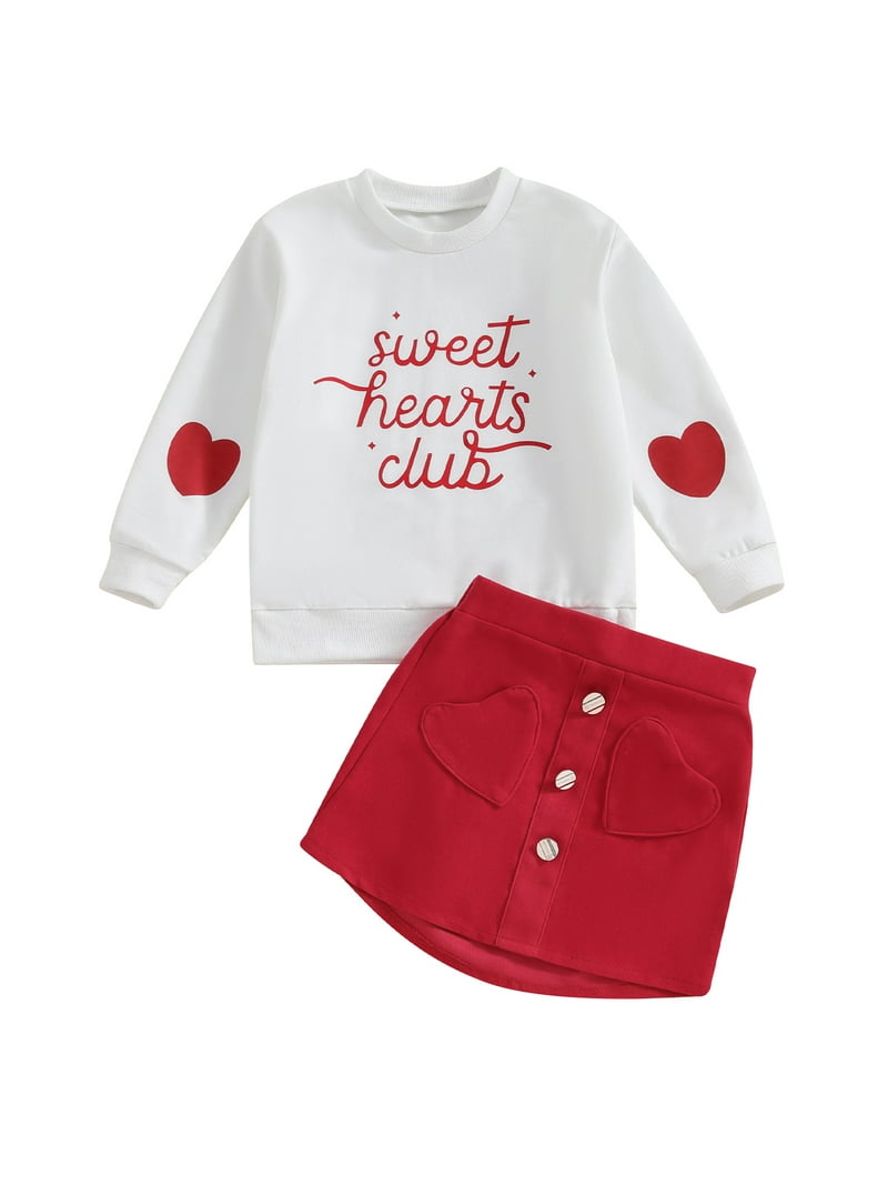 Kids Girls Valentine's Day Outfits Years Sweet Hearts Club