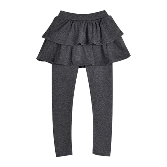 Kids Girls Warm Cute Cake Culottes Leggings With Ruffle Tutu Skirt Pants Little Girls Footless Leggings With Ruffle Tutu Skirt Pants Child Sundress