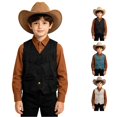 thumbnail image 1 of Kids Girls Western Vest Sleeveless Tassel Vest Halloween Cowboy Costume For Boys For Kids Western Outfit 3-12 Years, 1 of 8