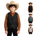 thumbnail image 1 of Kids Girls Western Vest Sleeveless Tassel Vest Halloween Cowboy Costume For Boys For Kids Western Outfit 3-12 Years, 1 of 7