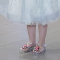 thumbnail image 1 of Kids Girls White Glitter Jelly Sandals Closed Toe Butterfly Adjustable Buckle Non-Slip Summer,Size 29, 1 of 9