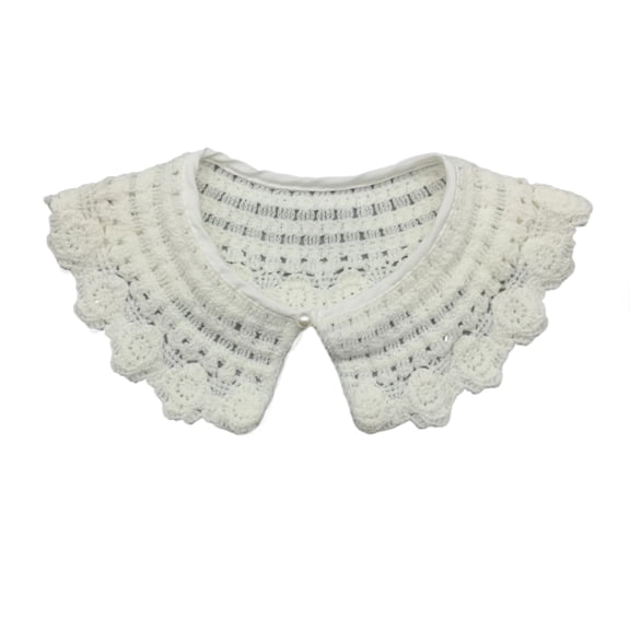 Kids Girls Winter Autumn Fake Collar Shawl Wrap Elegant Knitted Flower Detachable Capelet Clothing Accessories
