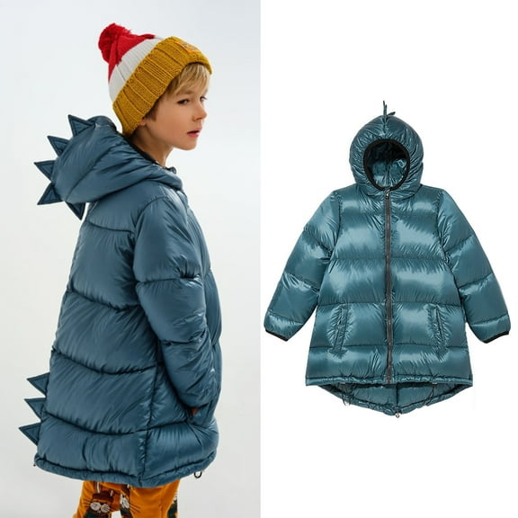 Kids Girls Winter Coat,Little Boys Girls Puffer Coat Dinosaur Cute Jackets Long Sleeve Light Winter Coats 5-6 Years