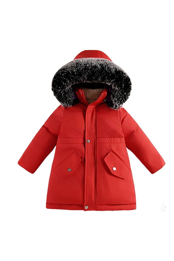 Kids Girls Winter Coat Toddler Long Warm Down Jacket Youth with Hood Windproof Lightweight Insulated Outerwear Jackets 7-8 Years