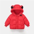 thumbnail image 1 of Kids Girls Winter Down Coat Bear Ears Hooded Jacket Zipper Windproof Down Coats Kids Boy Clothes 3-4 Years, 1 of 3