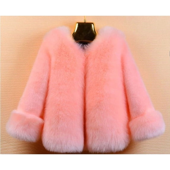 Kids Girls Winter Fur Coat 2019 Elegant Warm Teenage Girl Faux Fur Jackets Outerwear Thick Baby Girl Parkas Children Clothing