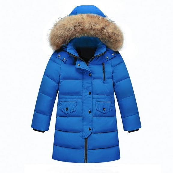 Kids Girls Winter Hooded Down Coat Jacket Padded Overcoat Cute Clothing