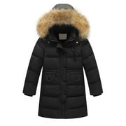 TOIMOTHCN Kids Girls Winter Hooded Down Coat Jacket Padded Overcoat Lovely Dailywear