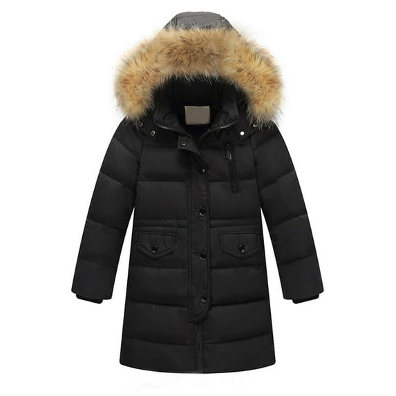 Kids Girls Winter Hooded Down Coat Jacket Padded Overcoat Lovely Dailywear