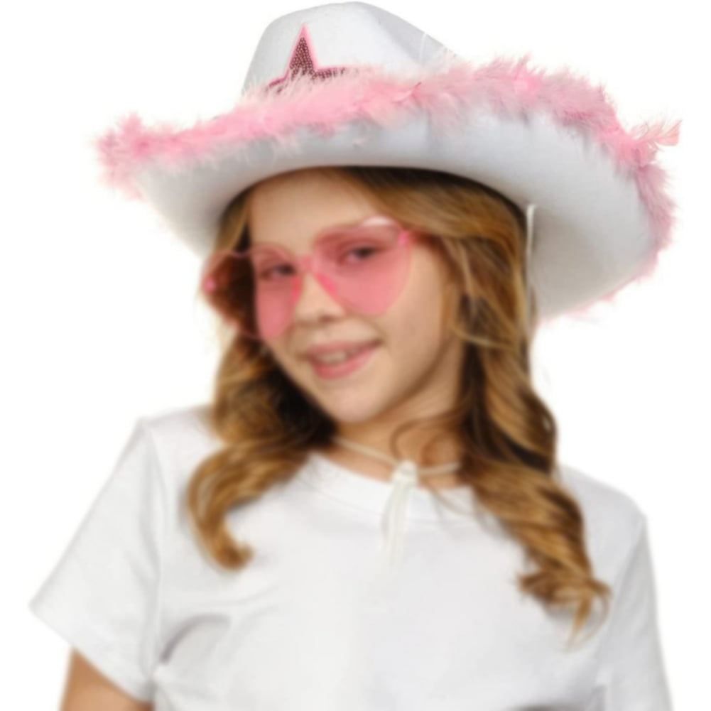 Kids Girls Women Cowboy Hat Party Festival Cosplay Costume Western Wide Brim Hat With Wind