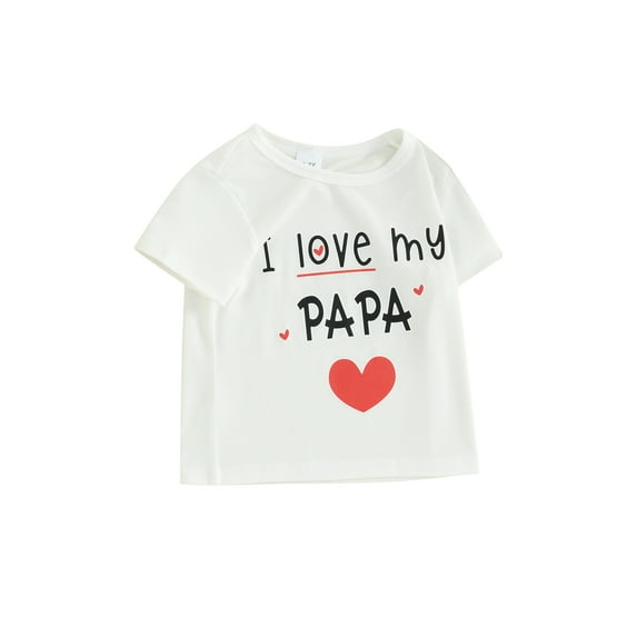 Kids Girls and Boys Summer Casual T-Shirt LetterHeart Print Short Sleeve Round Neck Graphic Tops