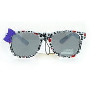SA106 Kids Unicorn Print Sunglasses - Plastic Horn Rim UV Protection Sunglasses For Girls