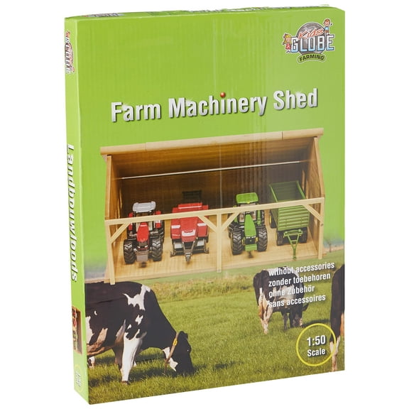Kids Globe - 610047 - Wooden Tractor Shed - 1:50 Scale