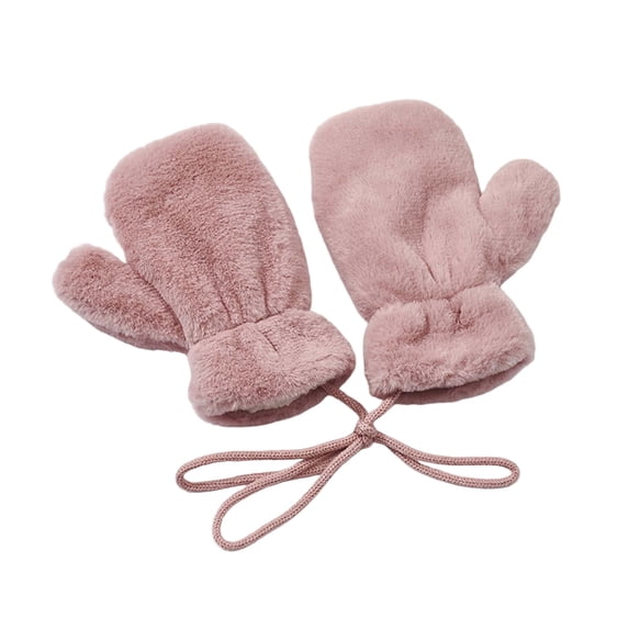 Kids Gloves Winter Fluffy Warm Lined Gloves Girls Knit Gloves for Girls Boys