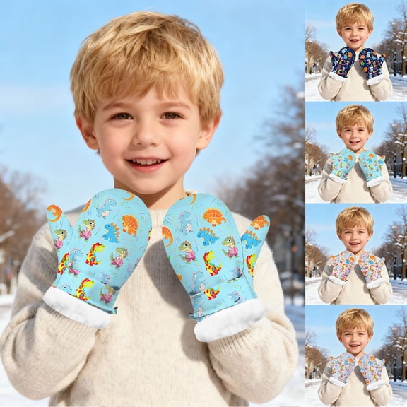 Kids Gloves Winter Toddler Mittens Girls Snow Ski Glove Waterproof Warm with Long Cuff Snowboard Gloves Light Purple 6 M-24 M