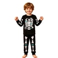 thumbnail image 1 of Kids Glow Skeleton Halloween Pajamas Boys Long Sleeve Two Piece Pants Set 3-8Y, 1 of 9