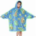 thumbnail image 1 of Kids Glow in The Dark Hooded Blanket Hoodie, Oversized Wearable Blanket for Boys & Girls Flannel Fleece One Size Purple D0P, 1 of 7