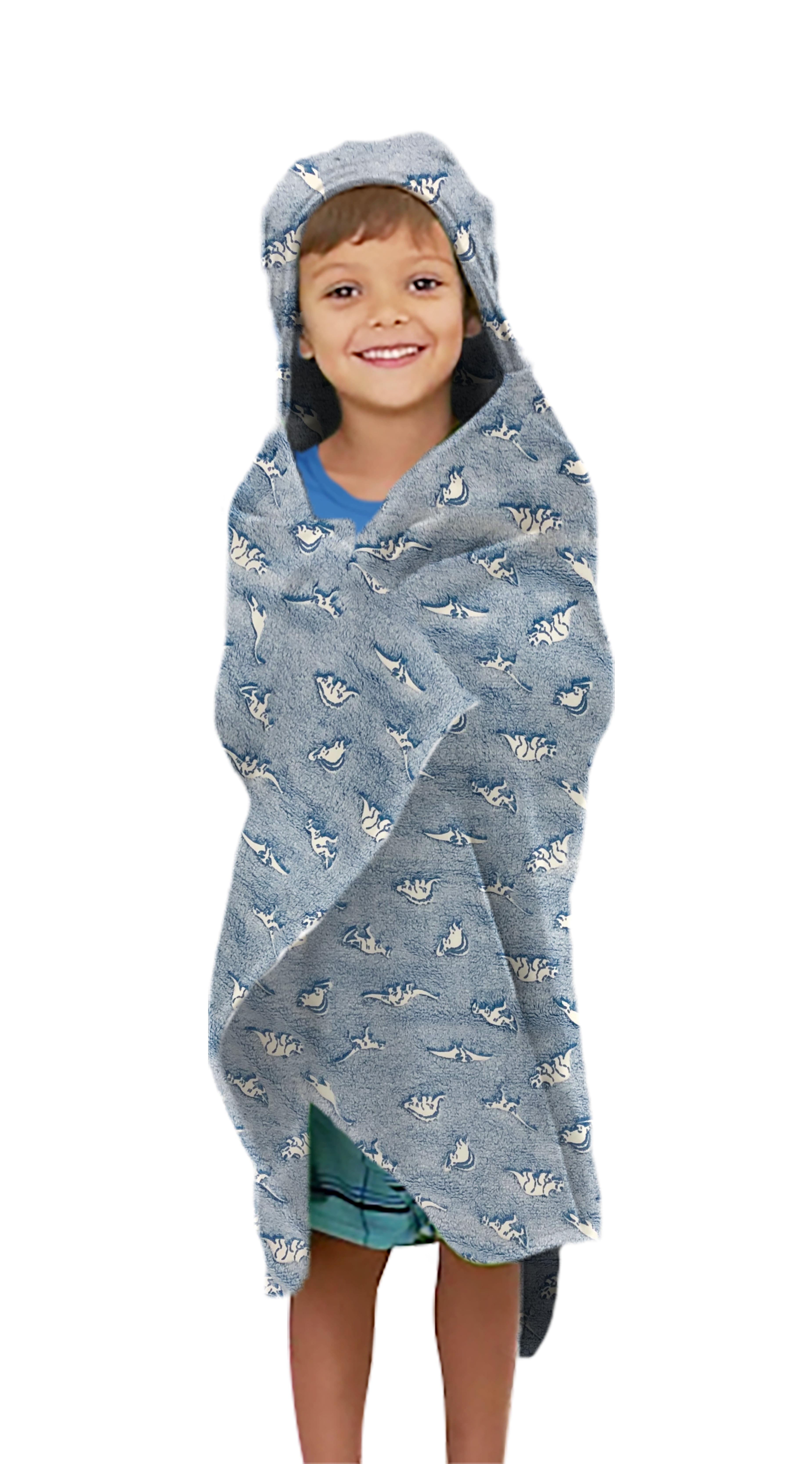 Kids Glow in the Dark Dinosaur Hooded Throw