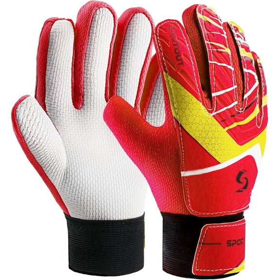 Kids Goalkeeper Gloves, Soccer Gloves with Double Wrist Protection and Non-Slip Wear Resistant Latex Material to Give Protection to Prevent Injuries