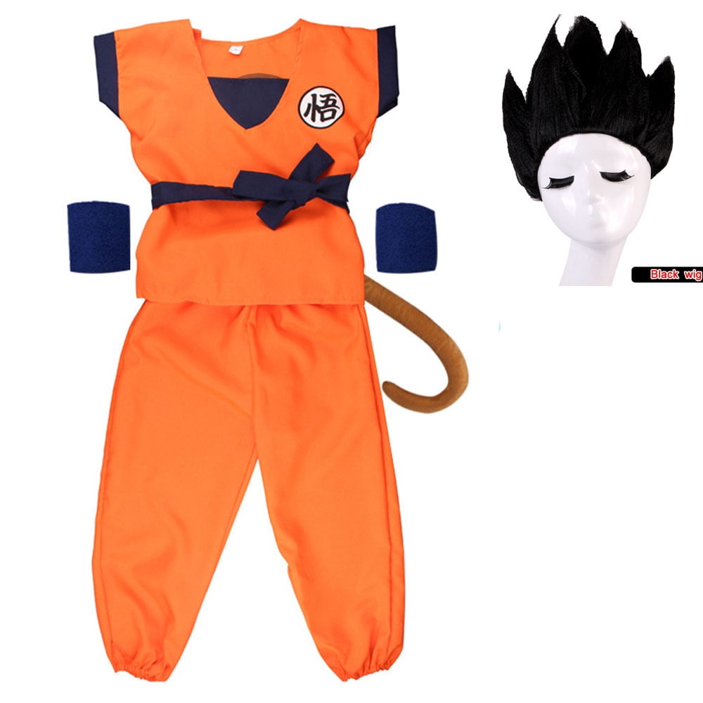 Kids Goku Cosplay Costume With Accessory Halloween Fancy Party Dress Up