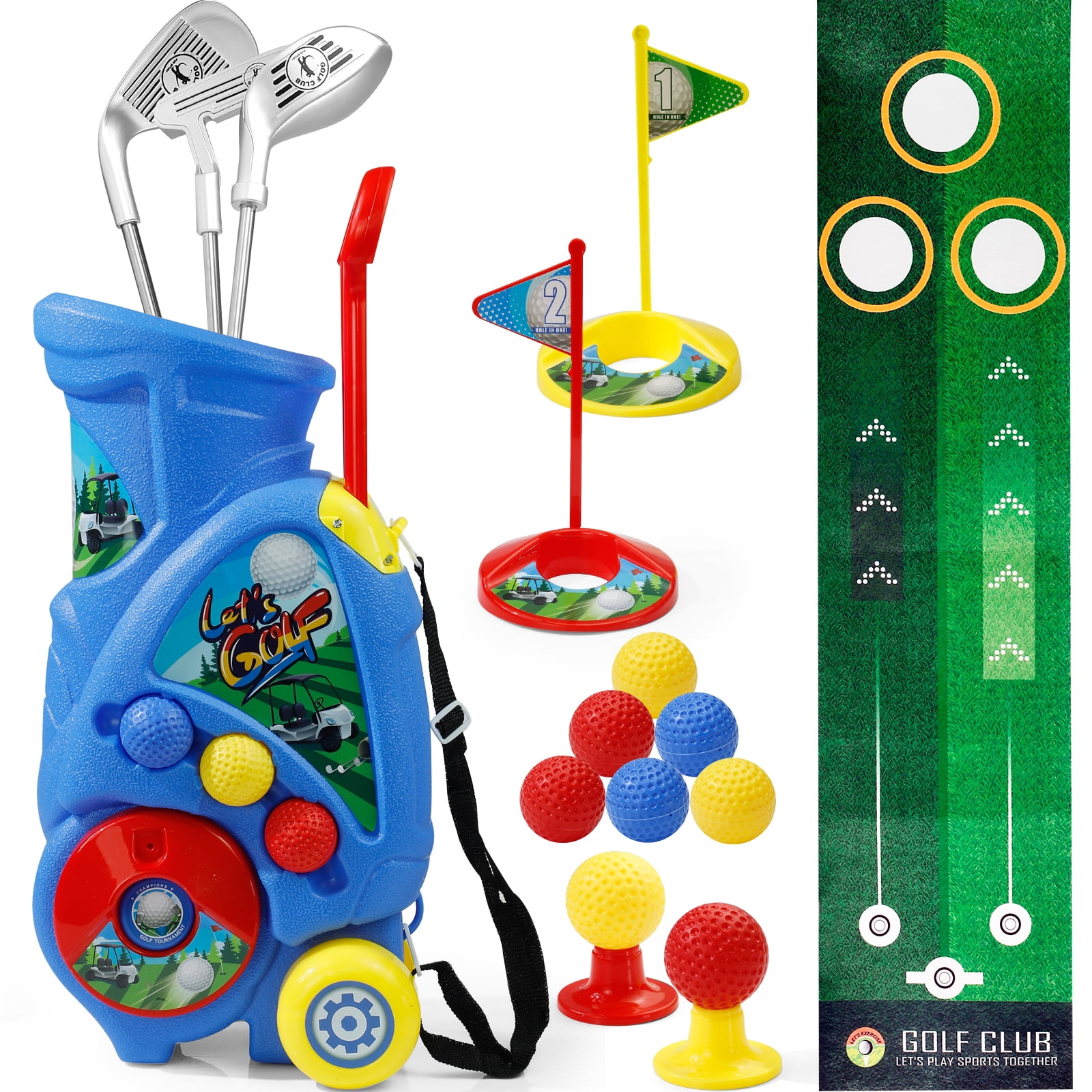 Kids Golf Set Toys for Boys Girls 3-6 Years Young Junior Golf Club Set Sports Kit
