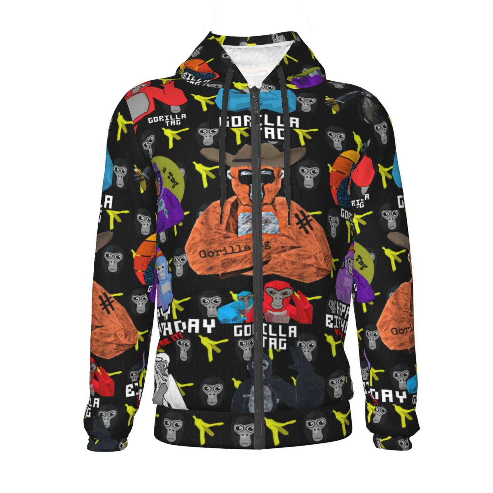 Kids Gorilla Tag Pullover Hoodie With Zipper Casual Hooded