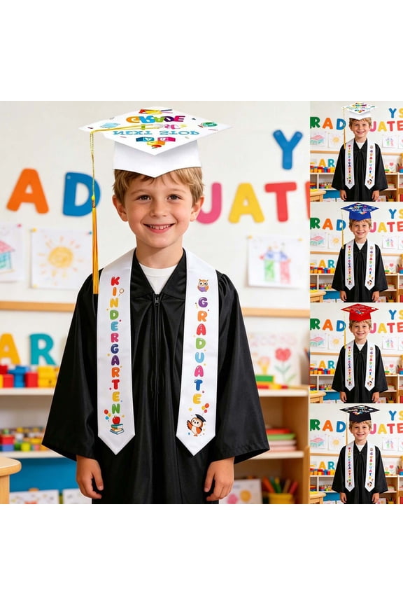 Kids Graduation Cap Preschool Kindergarten Mortarboard with Tassel Blue One Size