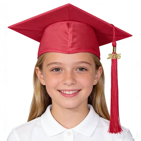 Kids Graduation Cap Red Graduation Cap with Tassels for Graduation Cap 2026 Graduation Celebration