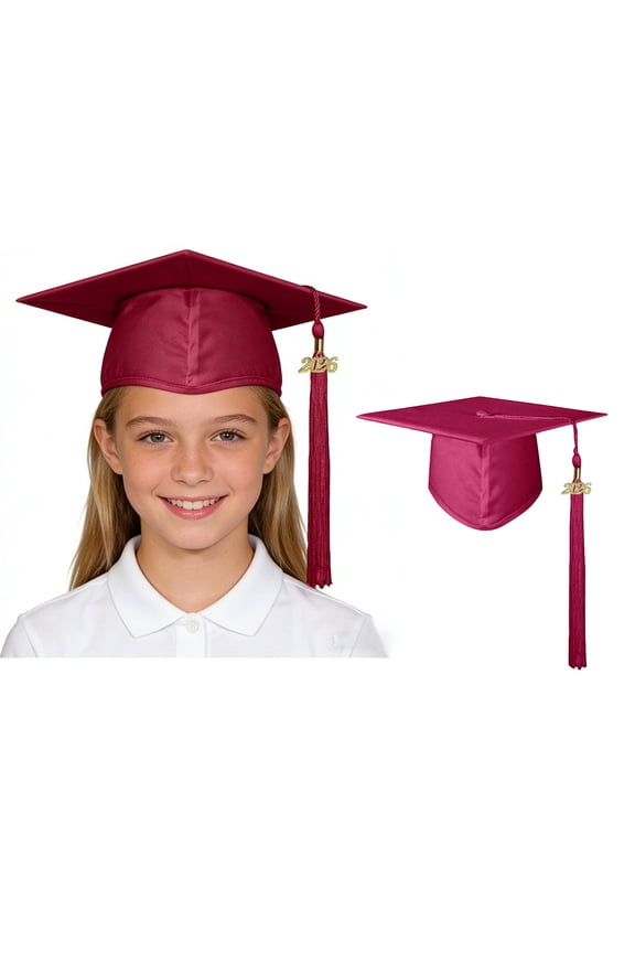 Kids Graduation Cap Red Graduation Cap with Tassels for Graduation Cap 2026 Graduation Hat