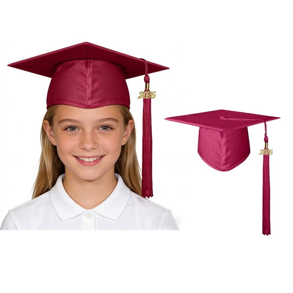 Kids Graduation Cap Red Graduation Cap with Tassels for Graduation Cap 2026 Graduation Hat