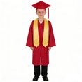 thumbnail image 1 of Kids Graduation Cap and Gown with Gold Stole for Kidss Red Cap and Gown Graduation Graduation Dress Outfit, 1 of 7