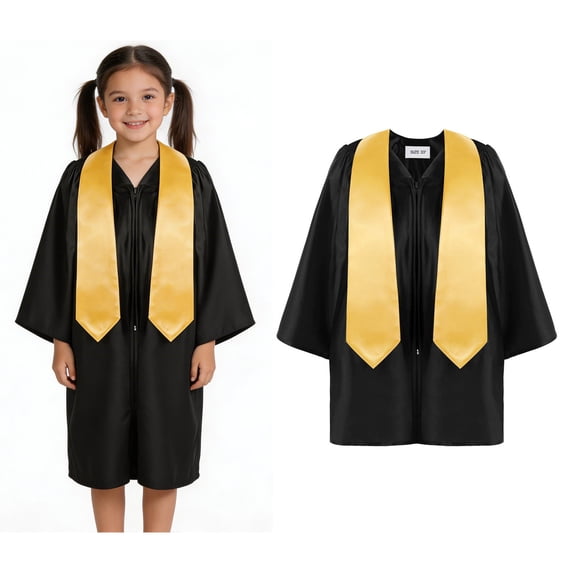 Kids Graduation Gown Kindergarten Stole Black Graduation Gown Graduation Dress Outfit 6-7 Years