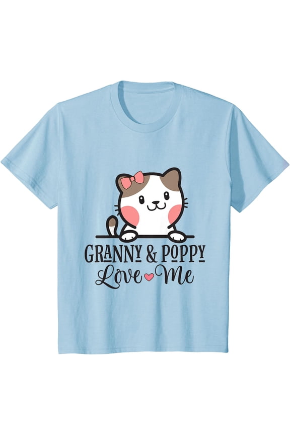 Kids Granny and Poppy Granddaughter Cat T-Shirt