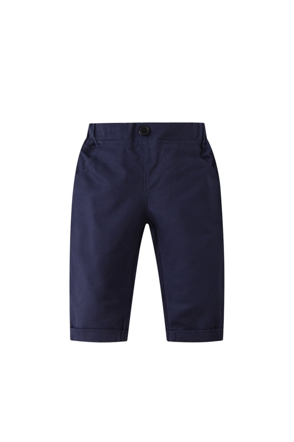 Kids Graphic Set Stylish formal Vestlong Pants Boys Performance Suit,Navy,90