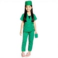 thumbnail image 1 of Kids Green Doctor Costume Unisex Scrub Set for Pretend Play Role-Outfit with Cap and Mask Accessories for Boys and Girls Ages 3-12,Size 9-10T, 1 of 5