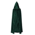 thumbnail image 1 of Kids Green Velvet Hooded Cape Cloak Halloween Costume Dress Up Robe for Boys and Girls Ages 5-7 M, 1 of 6