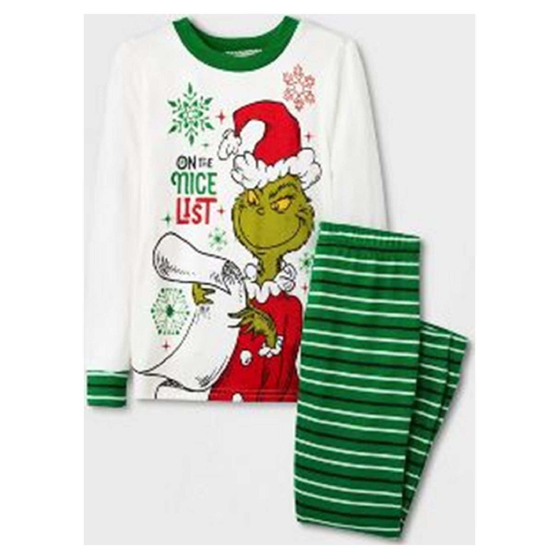 Kids Grinch Holiday Pajamas Kids Unisex Sleepwear (2pc, Nice List