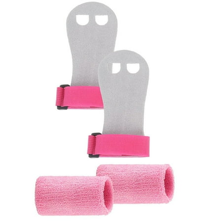 Kids Grip Gloves Wrist Support Gymnastics Grips Training Gloves and Wrist Wraps Fitness Set for Girl and Children