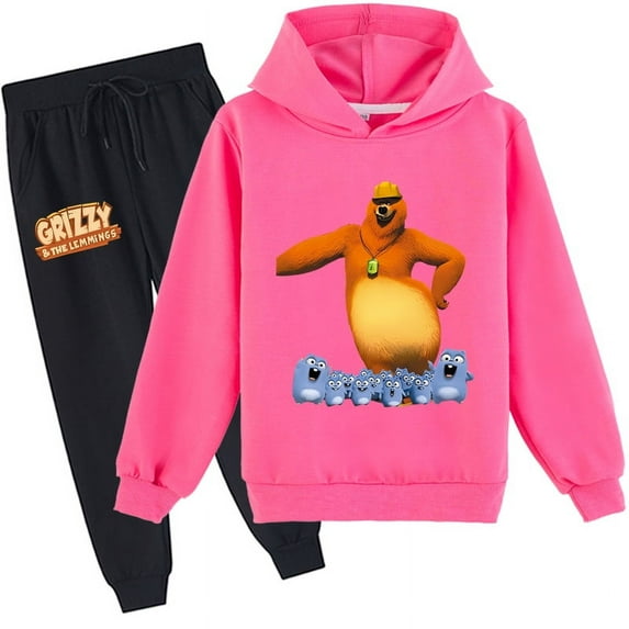 Kids Grizzy And The Lemmings Pullover Hoodie and Sweatpants Tops Hooded Sweatshirt Outfits for Boys Girls