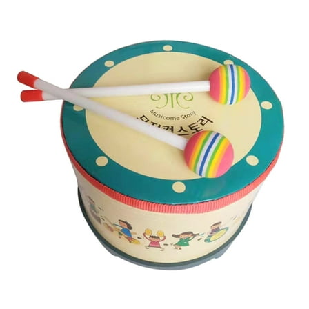 Kids Ground Floor Drum Hand Drum Tambourine Handheld Percussion Instrument