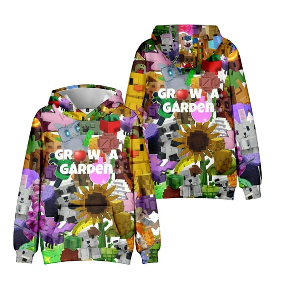 Kids Grow A Garden Character Group Hoody Boys Grow A Garden 3D Figure Sweatshirt for Fans Gift