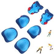 Kids Guards Protective Gear for 3-8 Years Toddlers, Blue+Red Knee Pads Elbow Pads with Wrist 3 in 1 Sports Gear Set for Bike, Cycling, Roller Skating, Skateboard