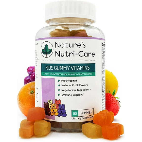 Kids Gummy Vitamins - Fun, Chewy Vitamins for Health & Growth - Vegetarian Gummy Multivitamin, 90