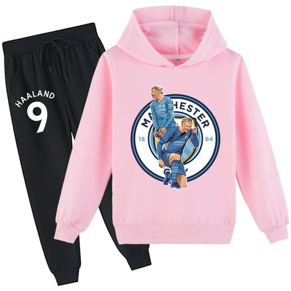 Kids Haaland Pullover Hoodie and Sweatpants Sets Long Sleeve Tops Hooded Outfits for Boys Girls Clothing