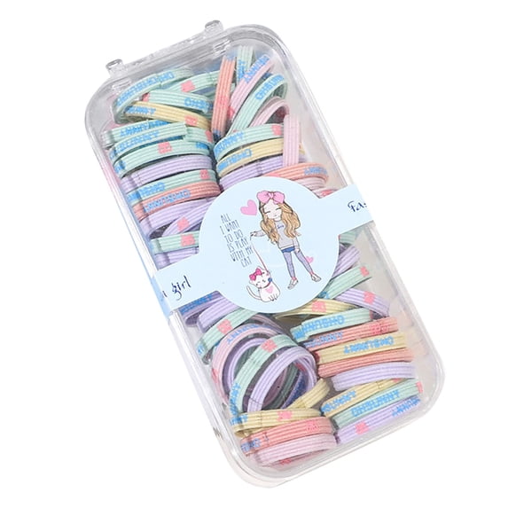Kids Hair Bands for Girls, 60 Pcs Colorful Soft Elastic Ponytail Holders No Damage Gentle Hair Ties for Little Girls Daily School Dance Cheerleading Sports