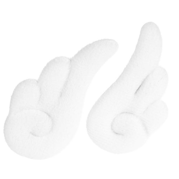 UKCOCO Kawaii Angel Hair Clips White Plush Girls Elegant Wear 1 Pair 2.8x1.4x0.2in