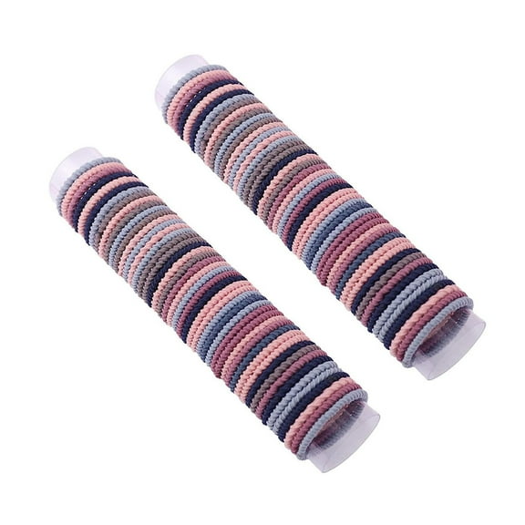 Kids Hair Ties, Elastic Hair Bands, 100PCS Soft Mini Hair Elastics for Girls, No Damage Hair Accessories, Durable Stretchy Cotton Hair Circles for Braids, Ponytails, Daily Use