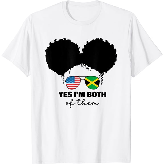 Kids Half American And Jamaican America Jamaica Flag Girls T-Shirt