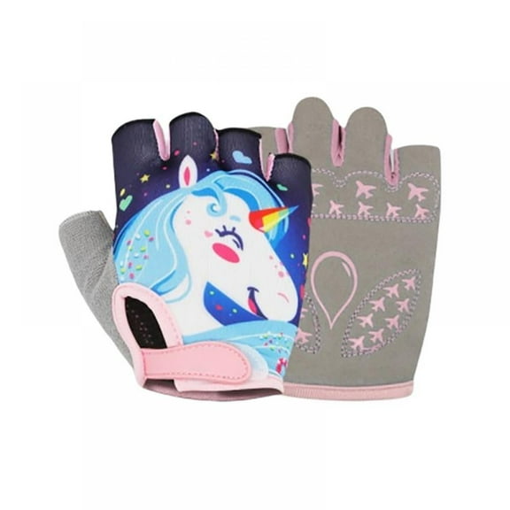 Kids Half Long Finger Climbing Gloves for Age 1-10 Boys Girls Gymnastics Monkey Bars, Good Grip Control Gloves for Scooter Balance Boards Biking Fishing Outdoor Sports